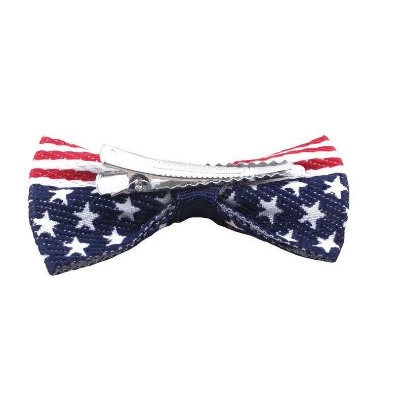 Aysekone 2 Pcs/Pack Girls American Flag Hair Bow Hair Clips Fourth of July Hair Accessories Patriotic Hair Bows Hairgrips - Image 4
